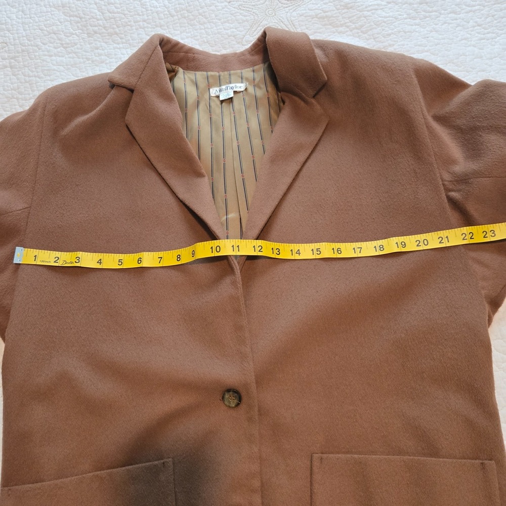 Ann Taylor Overcoat Womens Size 8 Brown Wool Cashmere Blend Lined Classic Coat - Picture 11 of 13
